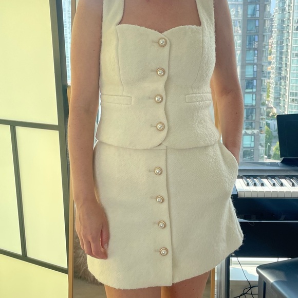 Reformation Brielle Skirt, Cream, sz 2 - Picture 3 of 5